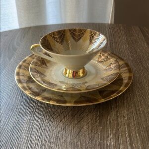 Bavaria Germany Elegant Gold and Cream Tea Set